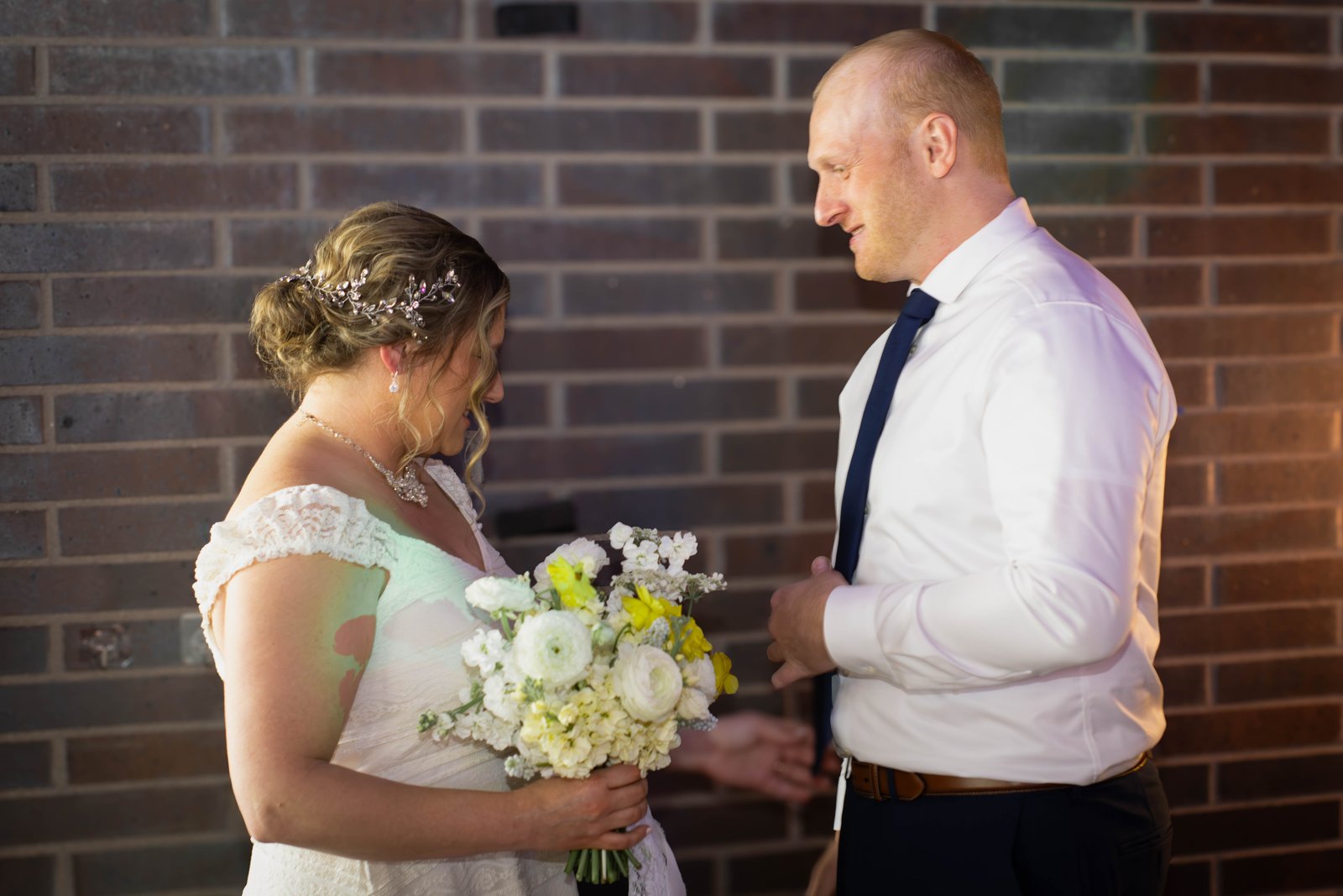 Bride and groom exchanging personal vows, Twin Cities wedding photography
